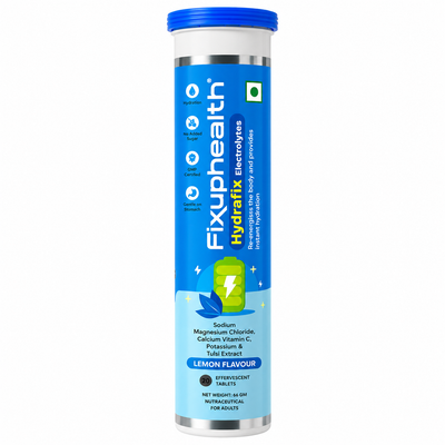 HYDRAFIX Electrolytes with Vitamin C, Sodium, Potassium, Magnesium & Calcium| 20 Effervescent Tablets