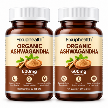 Organic Ashwagandha Tablets 600mg | Ayurvedic Herbal Supplement | 60 Tablets