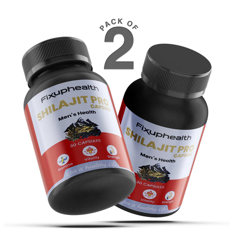 Fixuphealth Shilajit pro 30 capsule Made with 100% Pure Shilajit With Ashwagandha,Gokshura  For All Day Energy Stamina & Power Capsules For Men