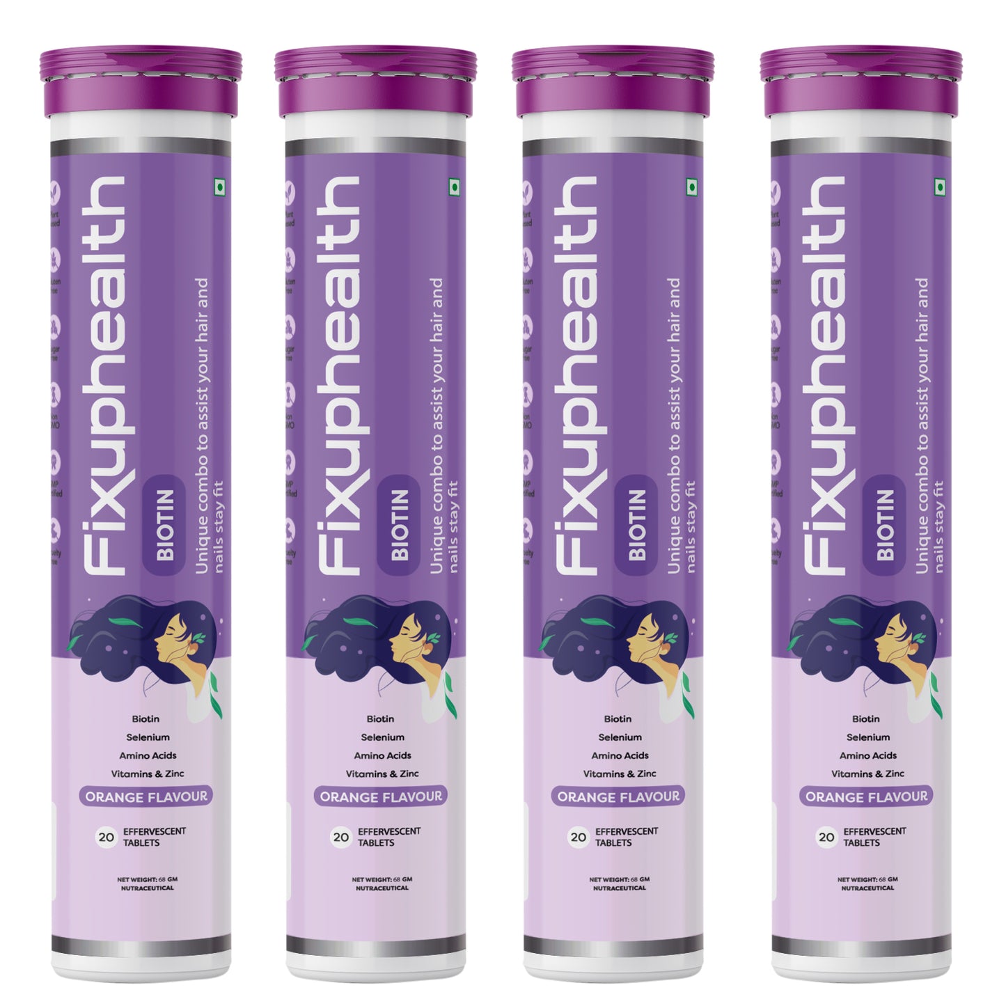 Biotin Effervescent Tablets (Orange Flavour) (pack of 4)