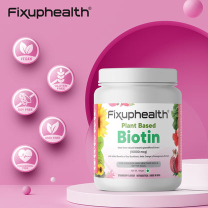 fixuphealth Plant Based Biotin Powder 10000 mcg