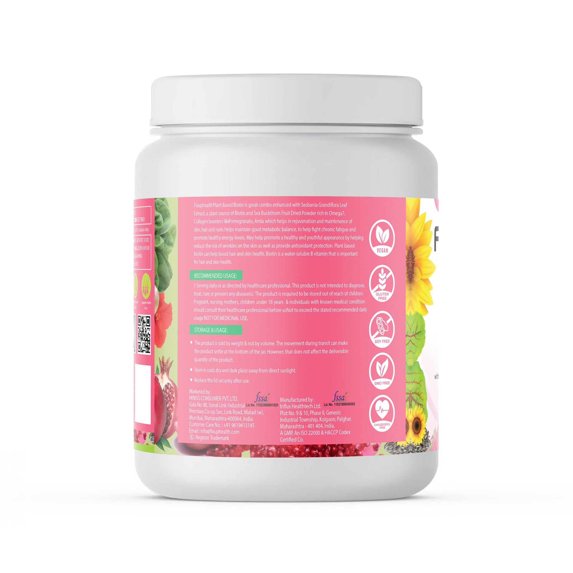 fixuphealth Plant Based Biotin Powder 10000 mcg