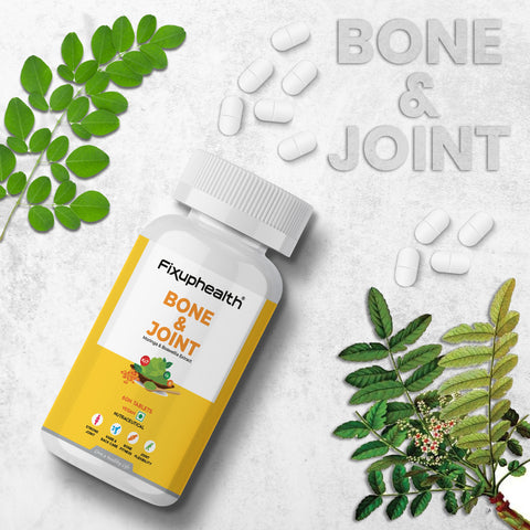 Fixuphealth Bone and Joint Moringa Boswellia Extract for Knee and Back care Joint Flexibilty Bone Muscle Strength Supplement Vegan 60 Tablets Pack Of 1