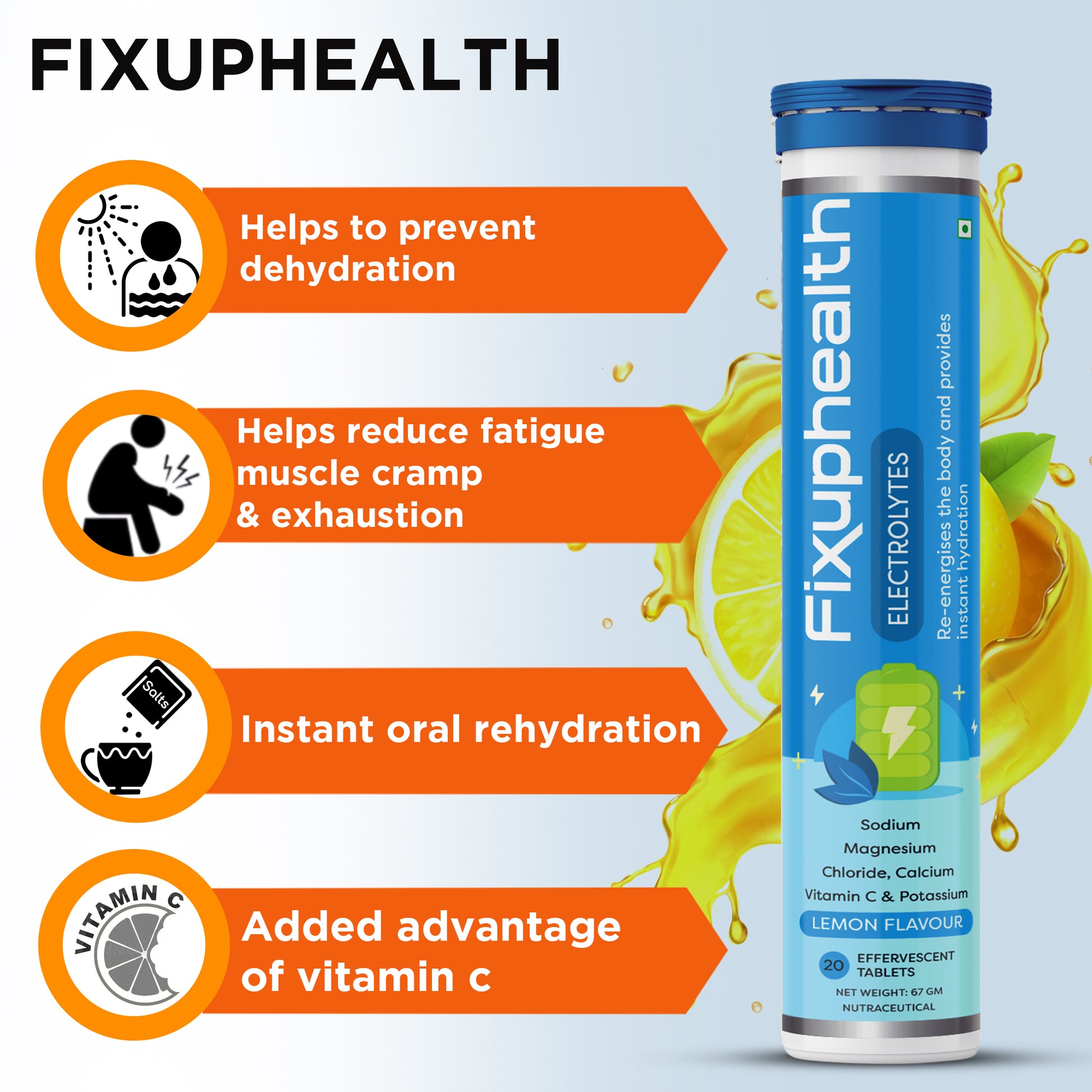 Electrolytes Vitamin C Effervescent Tablets